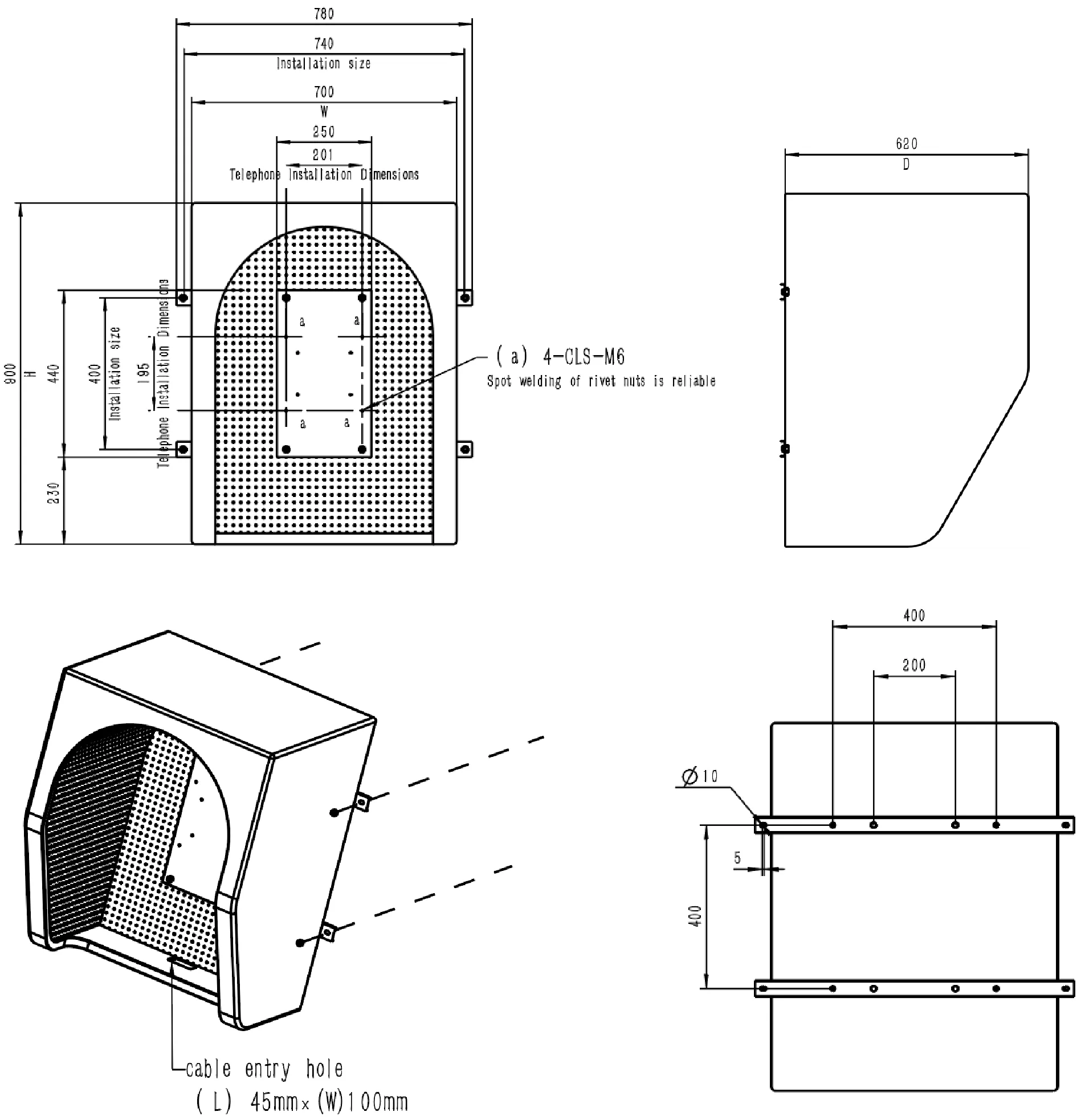 JR-TH-12 Dimensions