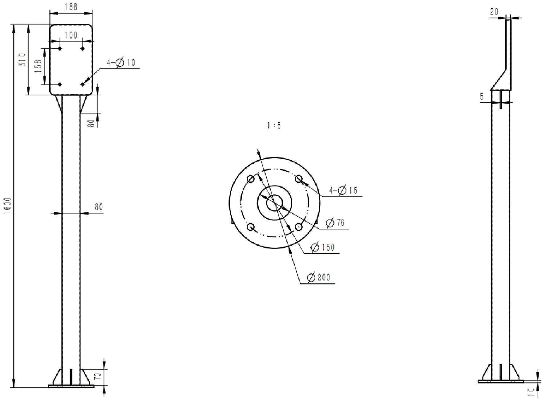 JR-TP-01 Dimensions