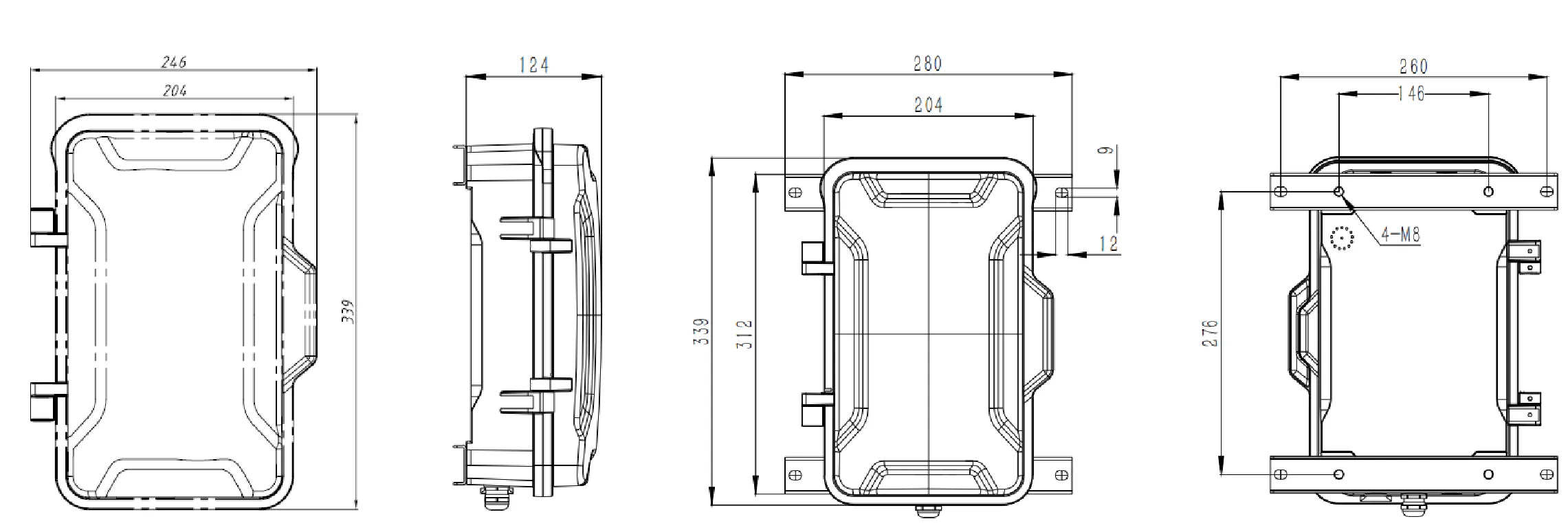JR102-SC-SIP Dimensions