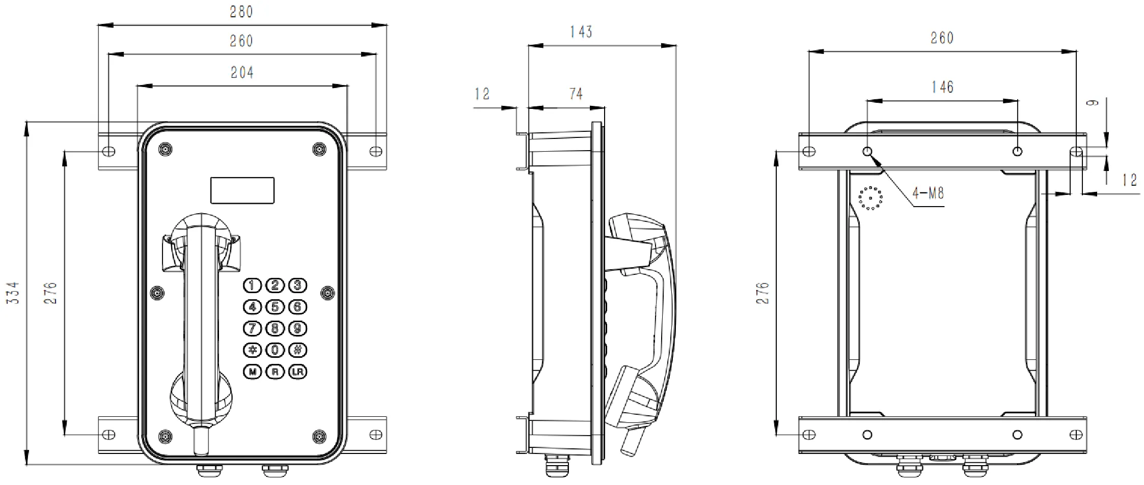 JR105-FK-4G Dimensions