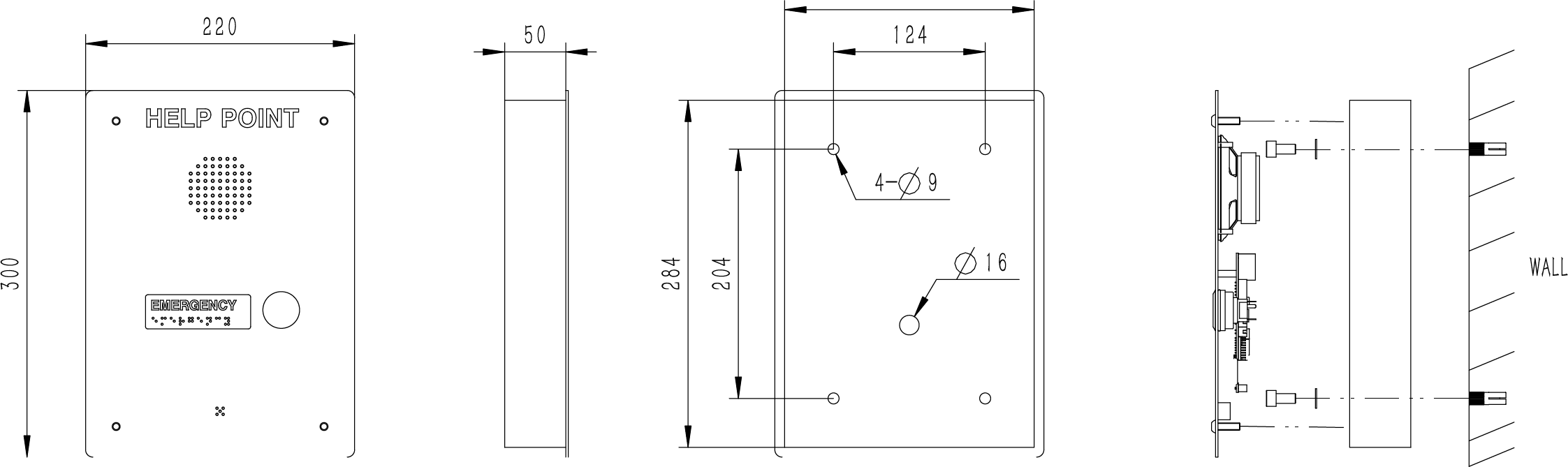 JR303-SC-SIP Dimensions
