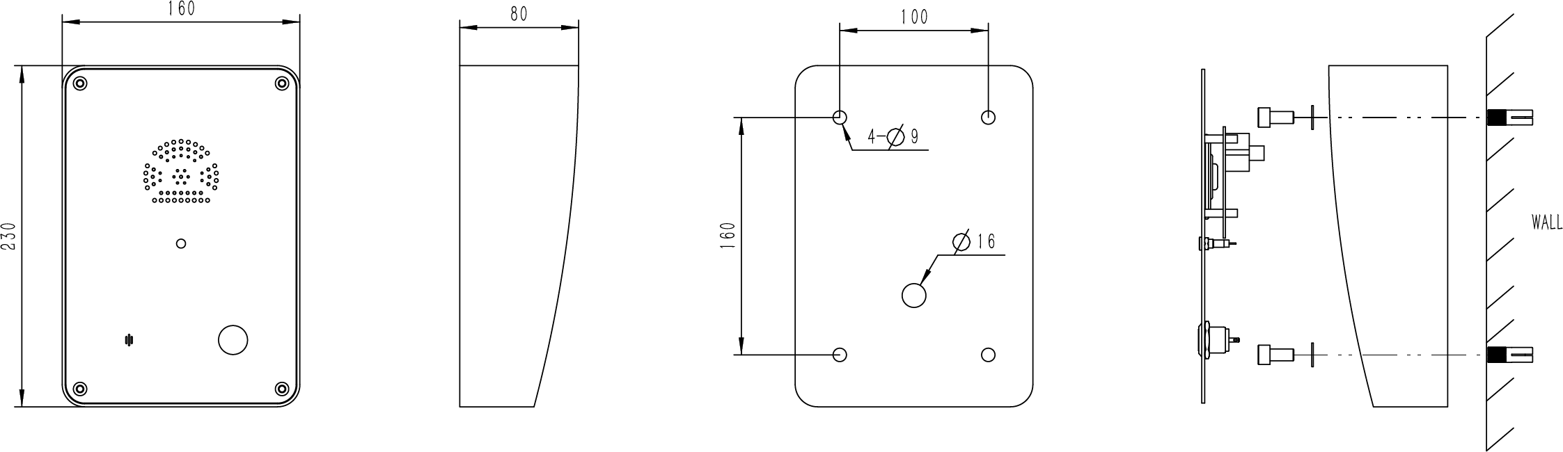 JR305-SC-SIP Dimensions