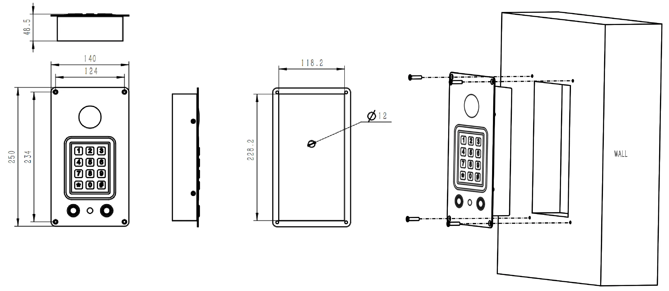 JR309-FK-A-IW-AL Dimensions