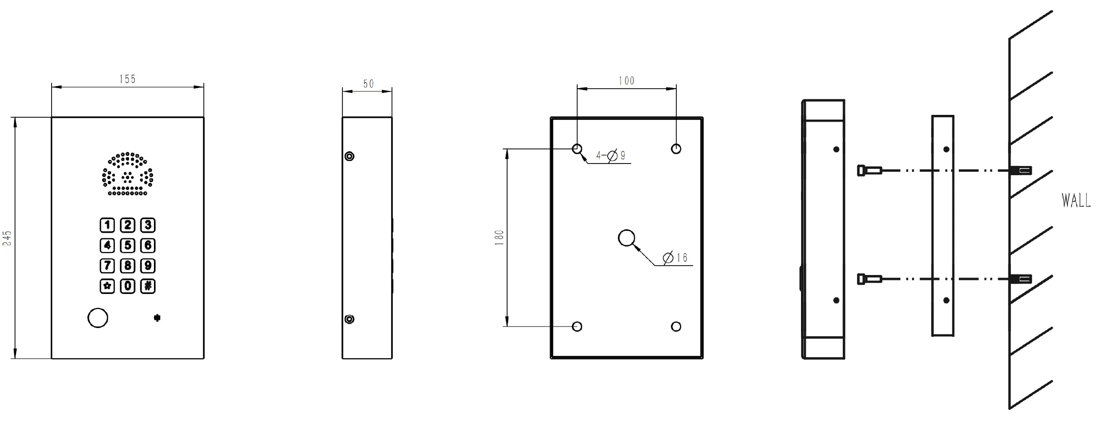 JR309-FK-OW-4G Dimensions