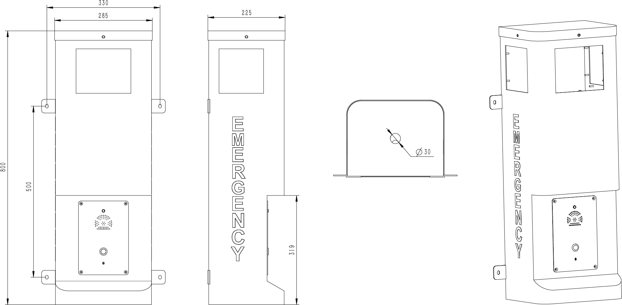 JR320-SC-SIP Dimensions