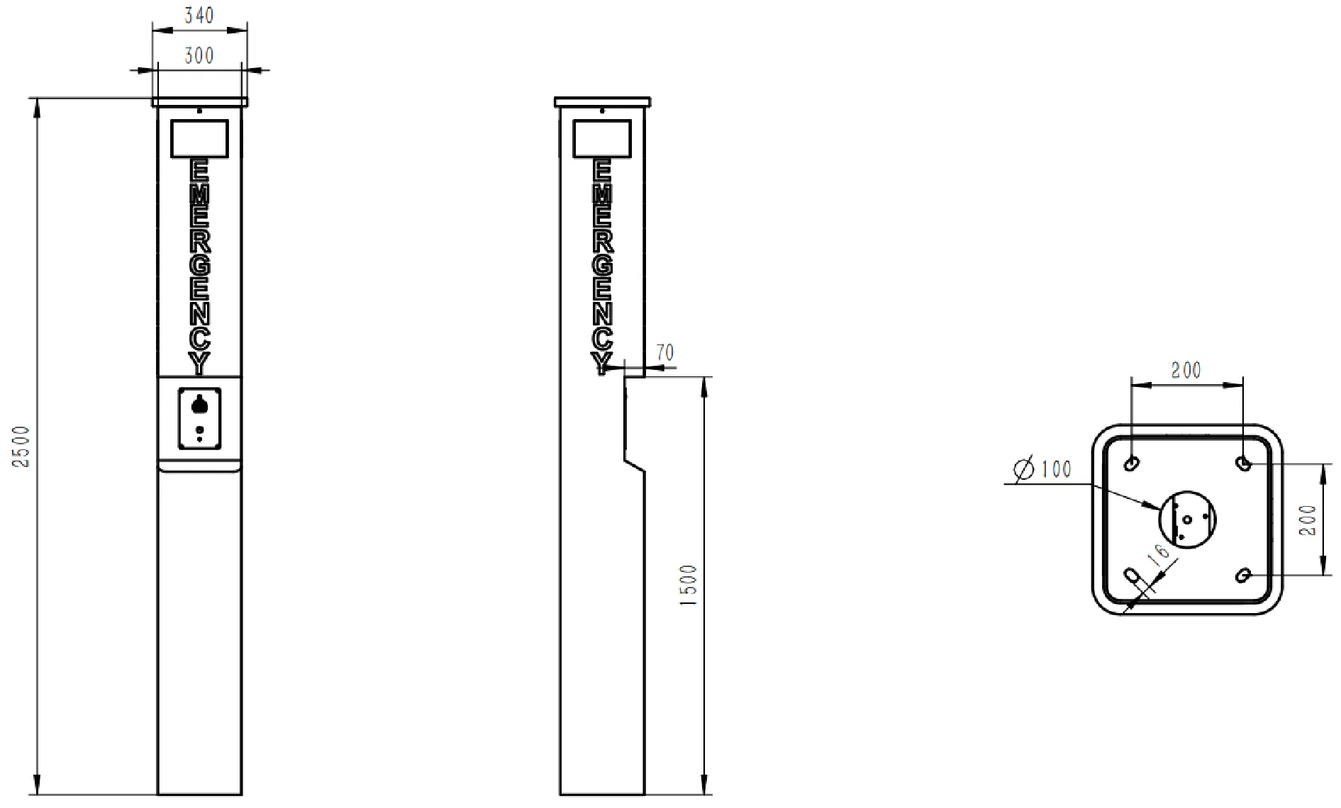 JR321-SC-4G Dimensions